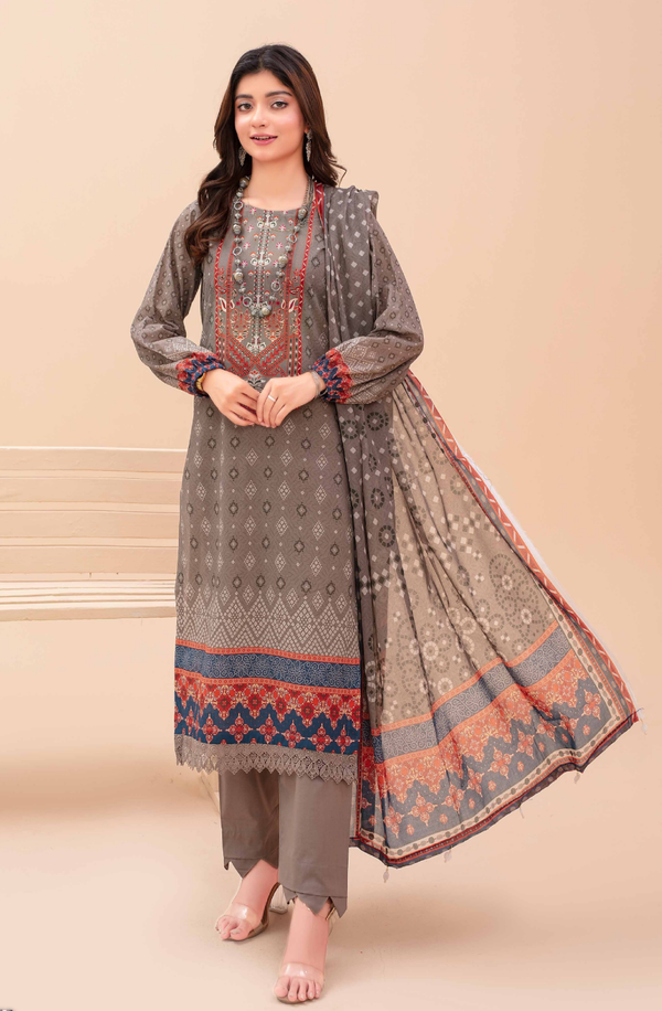 MCL4-04 Unstitch 3 piece Summer Suit by MOCO Print - Original Lawn