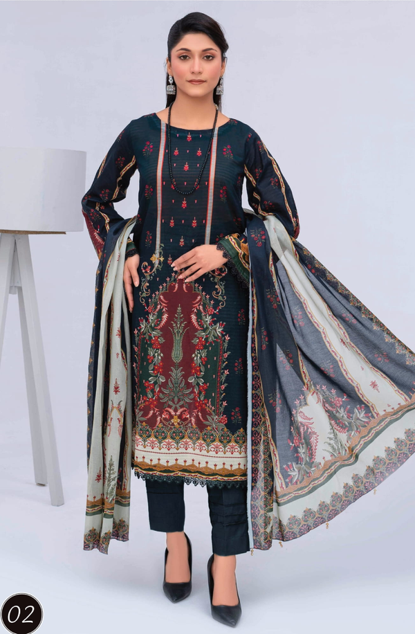 MCV3-02 Unstitch Lawn Collection 2025 Volume-03 by Moco Prints