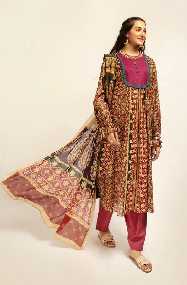 42101201-R Unstitched 3 piece Suit Nishat Unstitched Lawn Collection Volume-8
