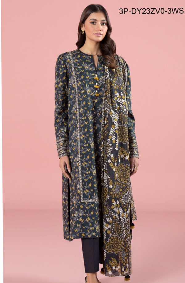 3P-DY23ZV0-3WS Unstitched Printed Lawn Collection 2025 Volume-6 by Sapphire