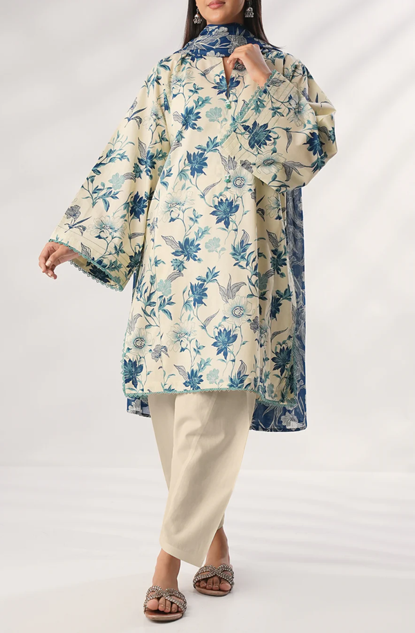 U01-25224-03B Unstitched Printed Lawn Collection 2025 Volume-04 by Saya