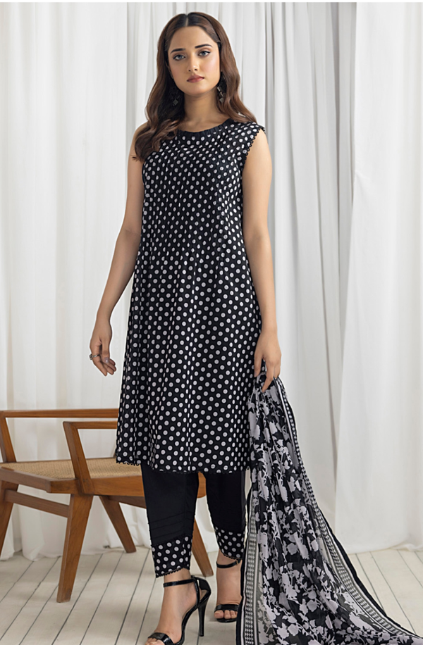 SBNW-07 Unstitch 3 Piece Salina Black & White Suit 2024 Volume 4 by Regalia
