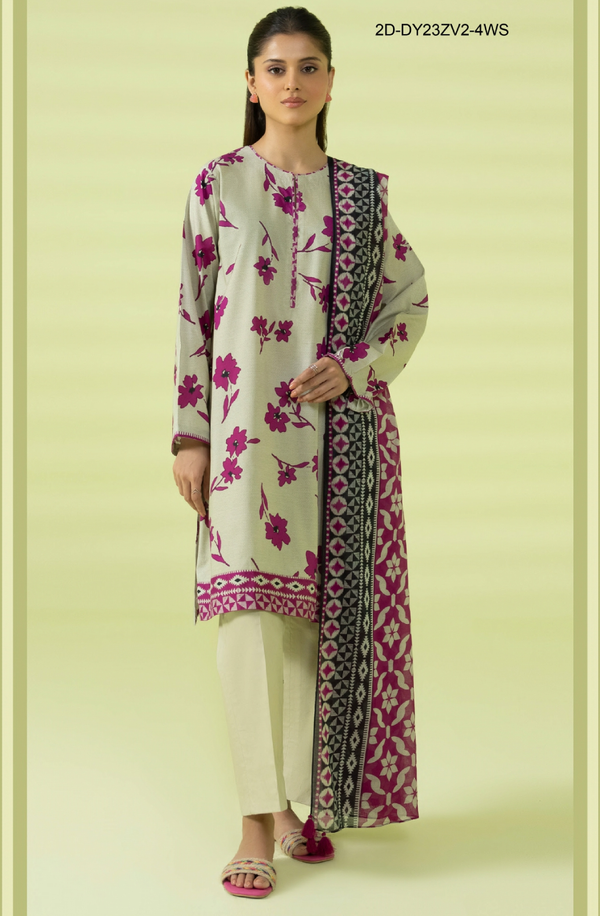 2D-DY23ZV2-4WS Unstitched Printed Lawn Collection 2025 Volume-6 by Sapphire