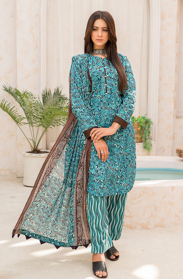 ENB-03 Unstitched 3 Piece Summer Lawn Collection Volume-1 by Edenrobe