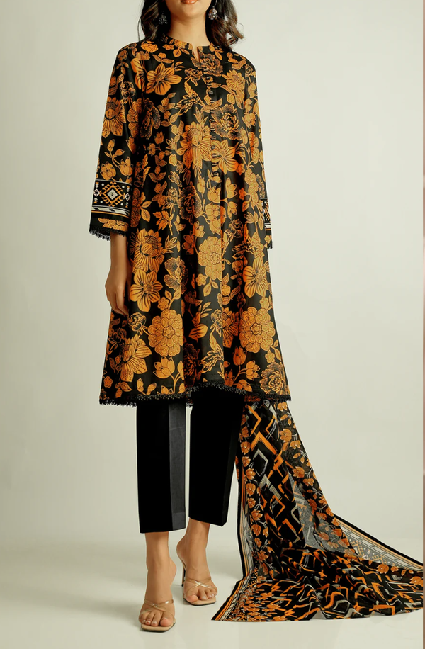 U01-25224-04B Unstitched Printed Lawn Collection 2025 Volume-04 by Saya