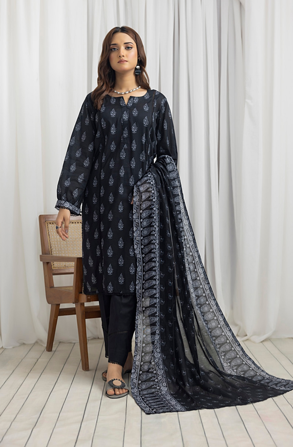 SBNW-09 Unstitch 3 Piece Salina Black & White Suit 2024 Volume 4 by Regalia