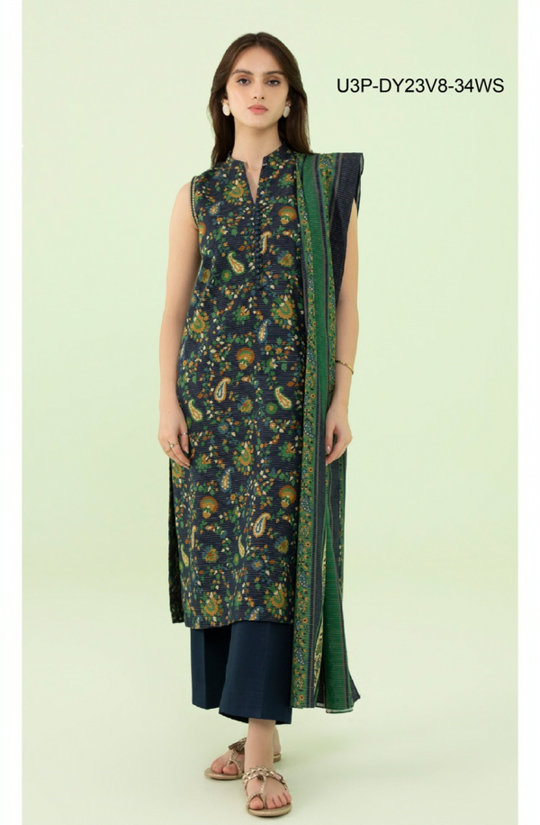 U3P-DY23V8-34WS Unstitched Printed Lawn Collection 2025 Volume-6 by Sapphire