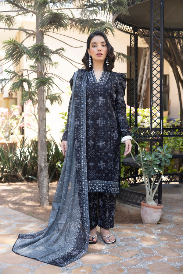 B&W-1 Black & White 2023 Unstitch Printed Summer Lawn by Regalia
