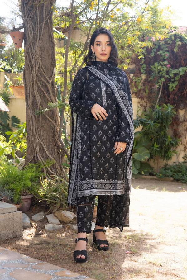 B&W-2 Black & White 2023 Unstitch Printed Summer Lawn by Regalia