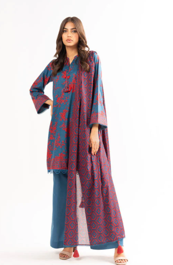 SS-16.1-24 Blue Unstitch 3-piece suit Summer Lawn Volume-1 by Alkaram Studio