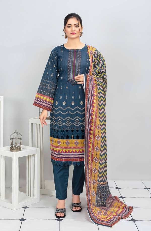 MCL-09 Unstitch 3 piece Suit Spring/summer MOCO Print - Original Lawn