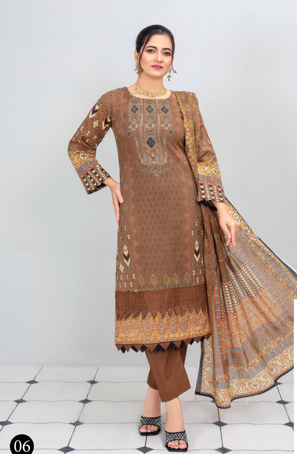 MCL-08 Unstitch 3 piece Suit Spring/summer MOCO Print - Original Lawn