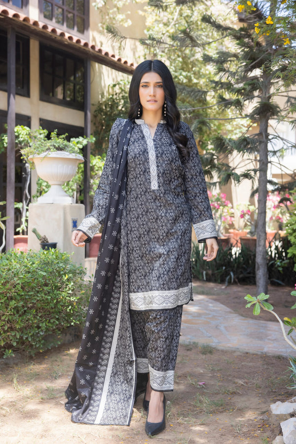B&W-6 Black & White 2023 Unstitch Printed Summer Lawn by Regalia