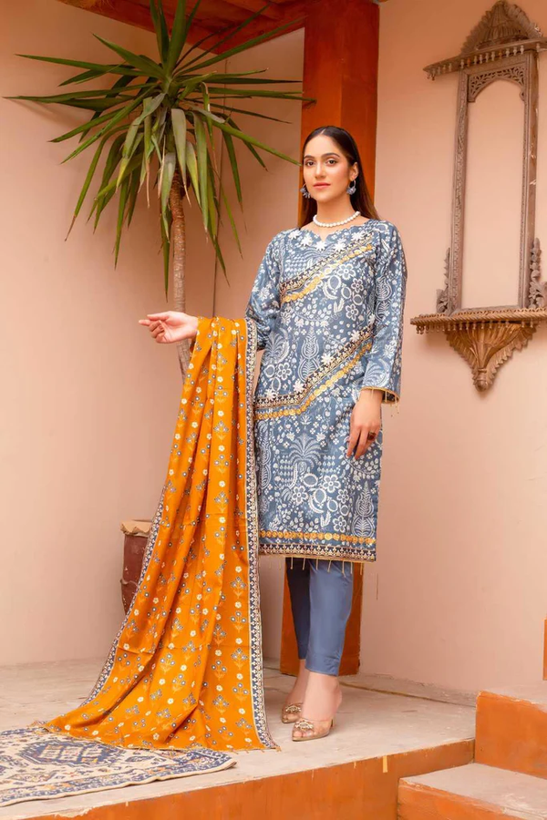 AYSEL PREMIUM D-001 Summer Lawn Unstitch 3 piece suit By Lailama
