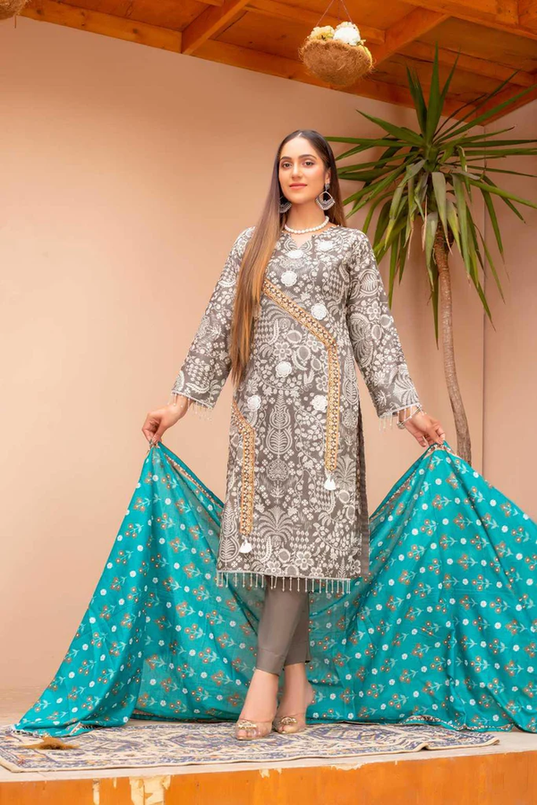 Aysun D-03 Summer Lawn Unstitch 3 piece suit By Lailama