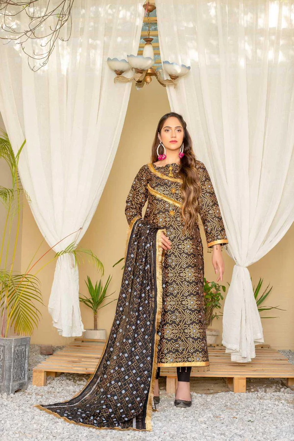 AYSEL PREMIUM D-006 Summer Lawn Unstitch 3 piece suit By Lailama