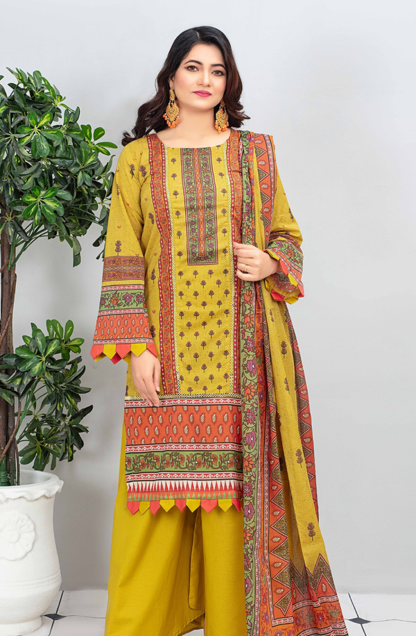 MCL-05 Unstitch 3 piece Suit Spring/summer MOCO Print - Original Lawn