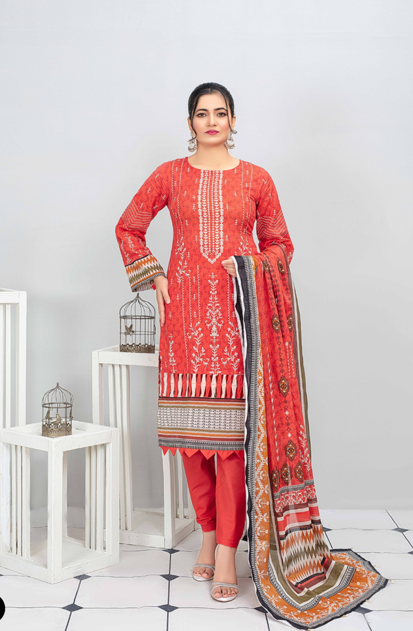 MCL-04 Unstitch 3 piece Suit Spring/summer MOCO Print - Original Lawn