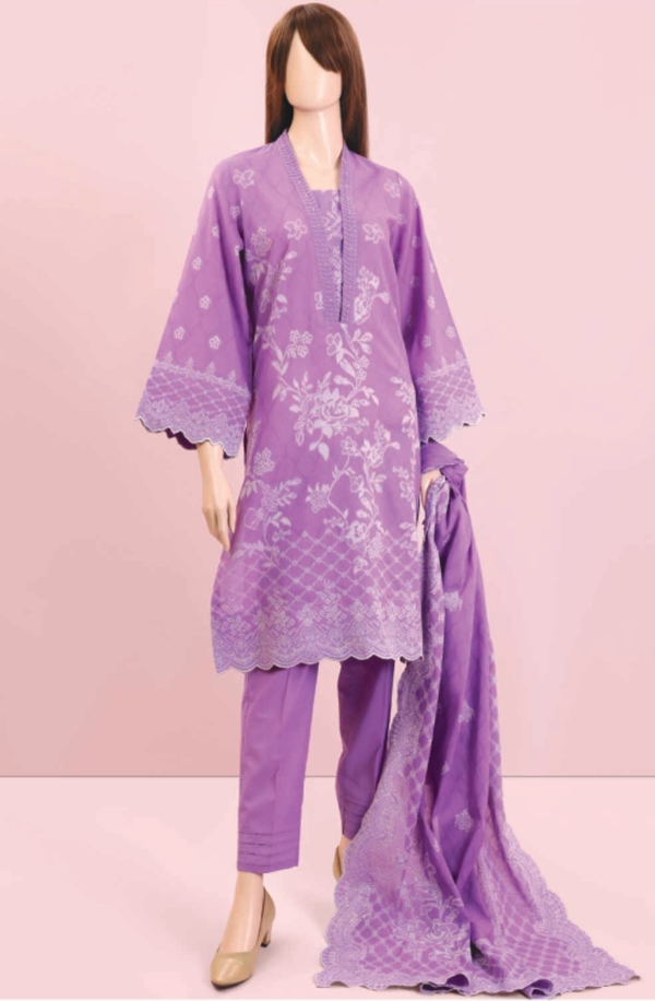 Safoor U02-22114-29A Jacquard Cotton Unstitch 3 piece Suit by Saya