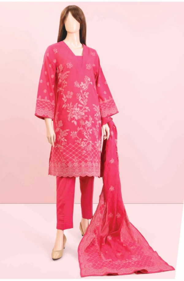 Safoor U02-22114-29B Jacquard Cotton Unstitch 3 piece Suit by Saya