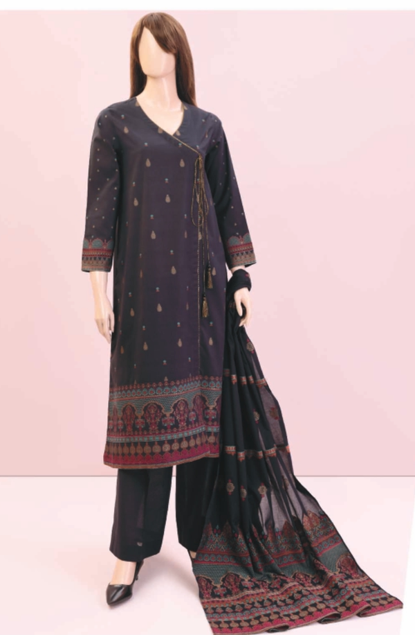 Nyla U02-23014-28B Jacquard Cotton Unstitch 3 piece Suit by Saya