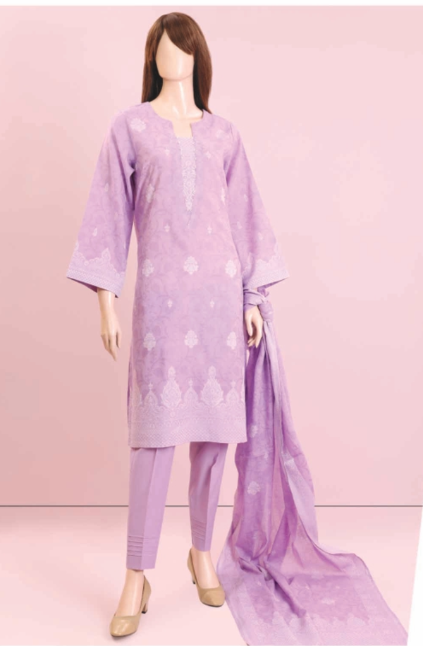 Jhoom U02-22114-36A Jacquard Cotton Unstitch 3 piece Suit by Saya