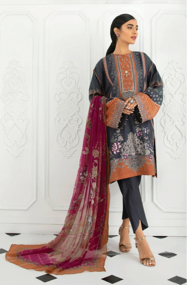 U3P-WS23R7-14 Unstitch Digital Printed Khaddar Volume-1 by Sapphire