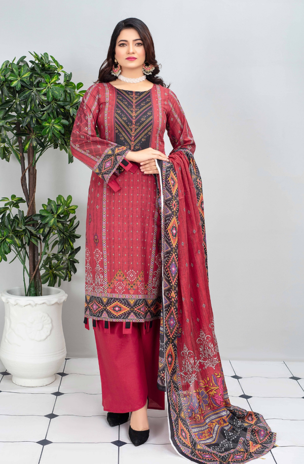 MCL-02 Unstitch 3 piece Suit Spring/summer MOCO Print - Original Lawn