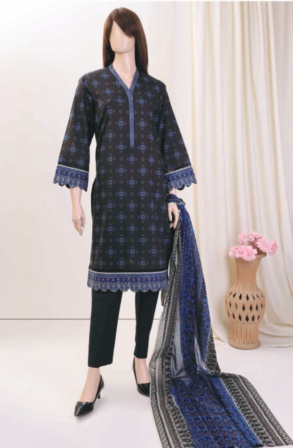 U01-23088-03C Unstitched 3 piece Suit Saffron Printed Lawn Volume 6 by Saya