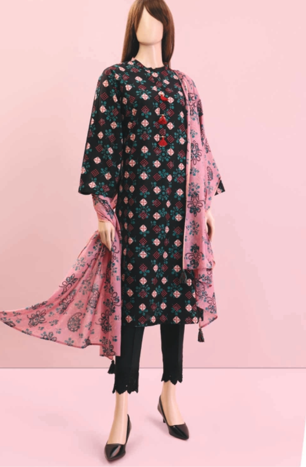 U01-23088-01C Unstitched 3 piece Suit Saffron Printed Lawn Volume 6 by Saya