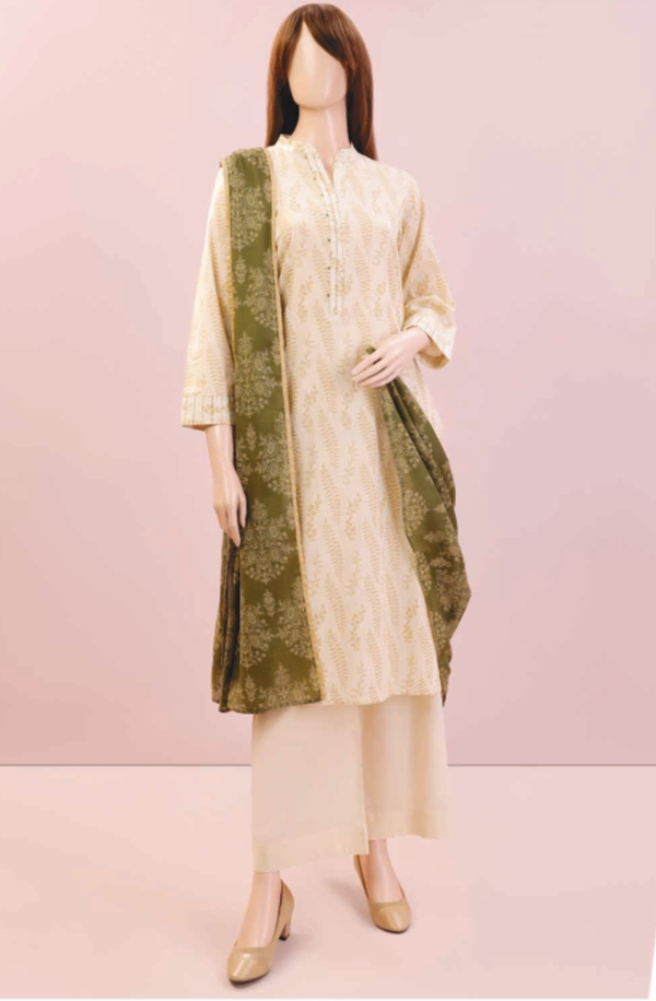 U01-23088-02A Unstitched 3 piece Suit Saffron Printed Lawn Volume 6 by Saya