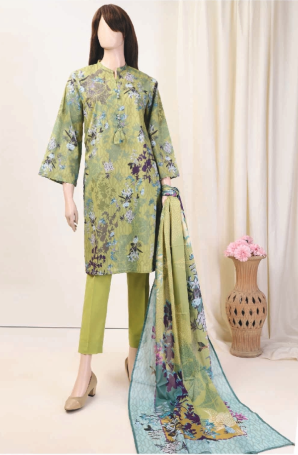 U01-23089-06C Unstitched 3 piece Suit Saffron Printed Lawn Volume 6 by Saya