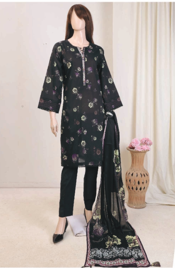 U01-23089-10B Unstitched 3 piece Suit Saffron Printed Lawn Volume 6 by Saya