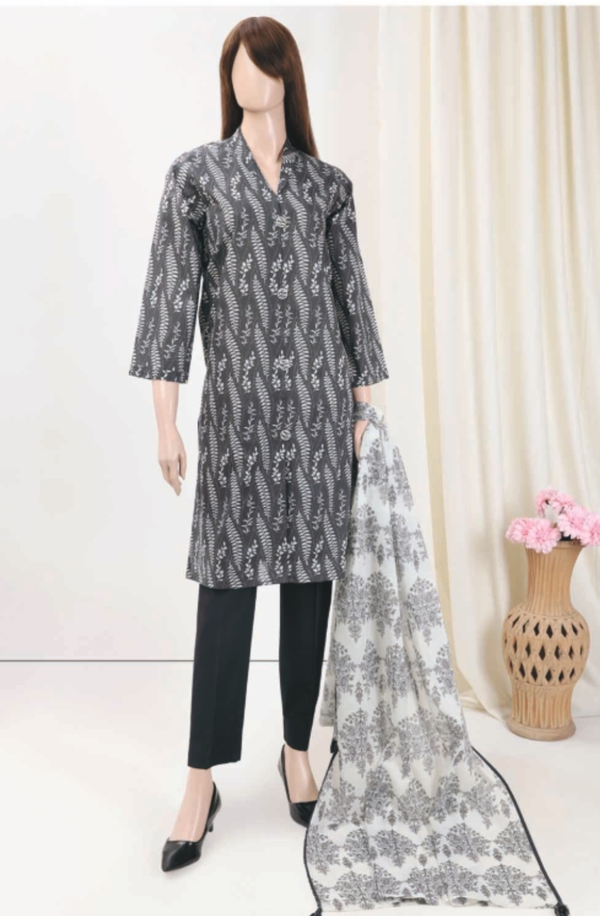 U01-23088-02C Unstitched 3 piece Suit Saffron Printed Lawn Volume 6 by Saya