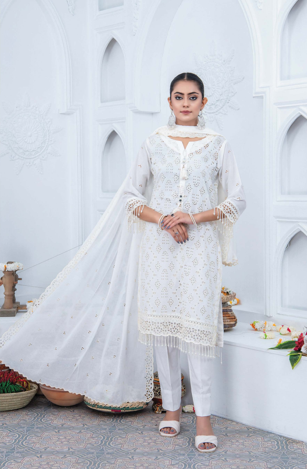 D/09 X15182 Chikankari Embroidered Lawn by Rangriti