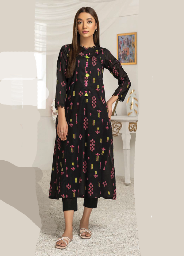 U2552 Black Printed 2 Piece Suit by LimeLight