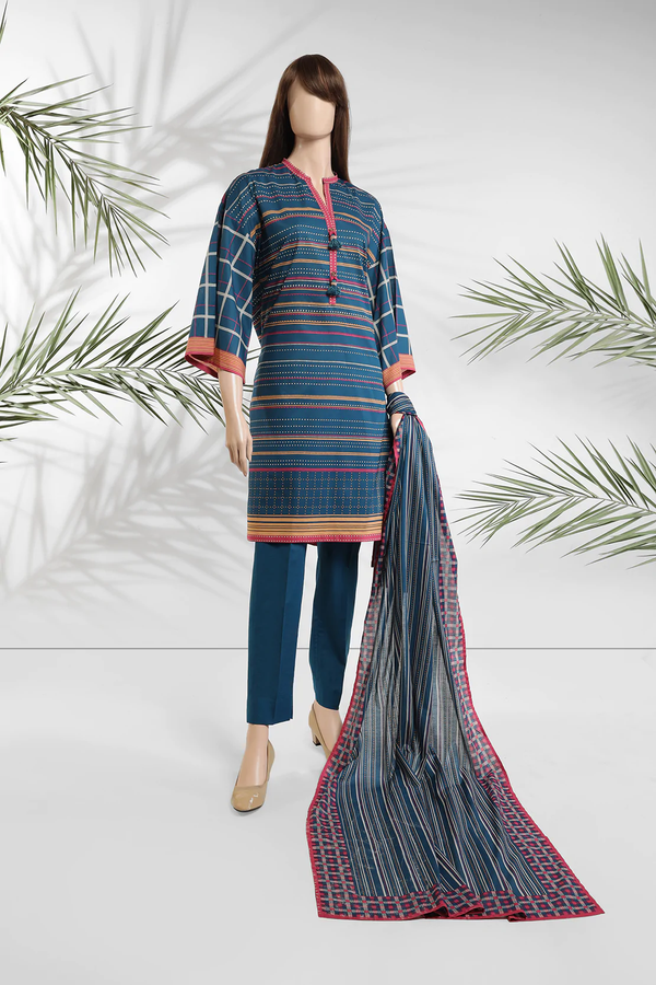 KS-CC-007 Kefi Printed Lawn Unstitched  3 Piece Suit by SAYA