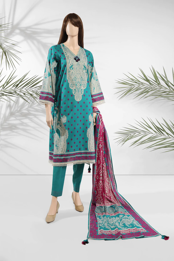 KS-CC-005 Kefi Printed Lawn Unstitched 3 Piece Suit by SAYA