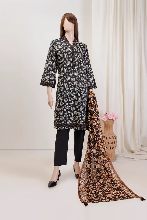 U01-23086-09C Unstitched 3-piece Suit Saffron Printed Lawn Vol-4 by Saya