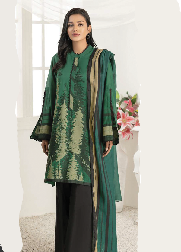 U1620 Green Jaquard Printed 2 Piece Suit by LimeLight
