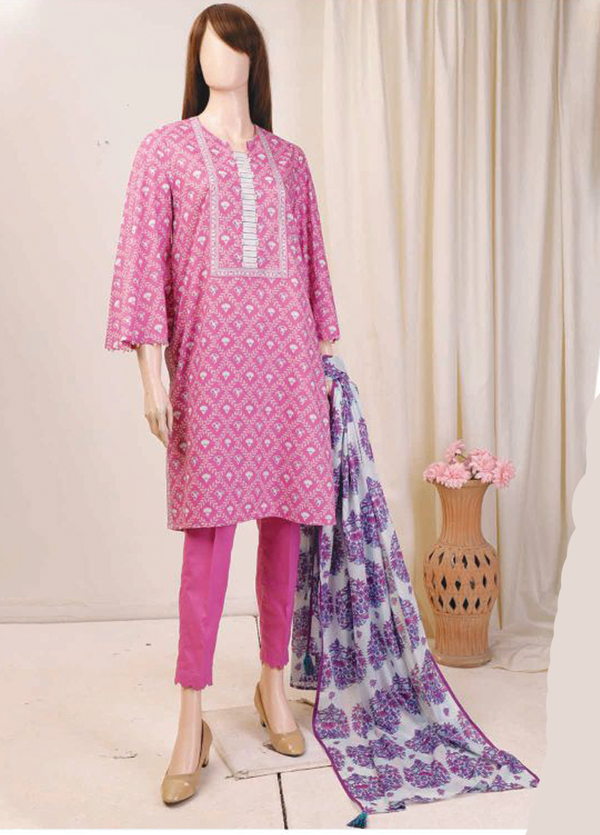 U01-23086-08B Saffron Vol-3 Printed Lawn 3-piece Suit by Saya