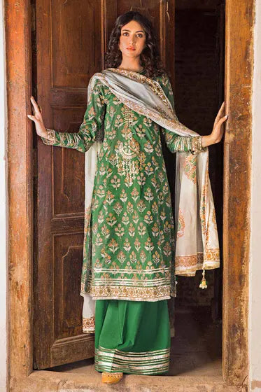 AG-CC-024 3PC Unstitched Printed Lawn Vintage Garden by Gul Ahmed