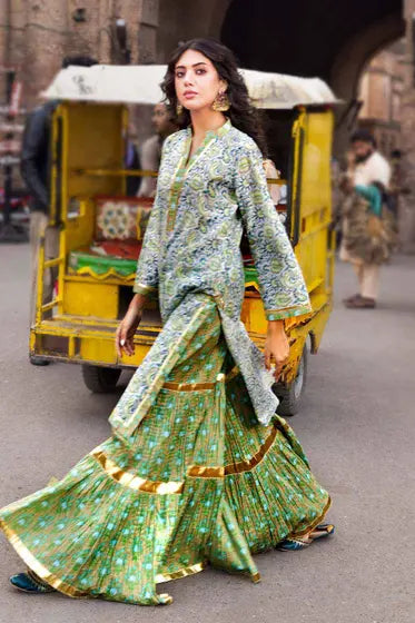 AG-CC-006 2PC Unstitched Printed Lawn Vintage Garden by Gul Ahmed