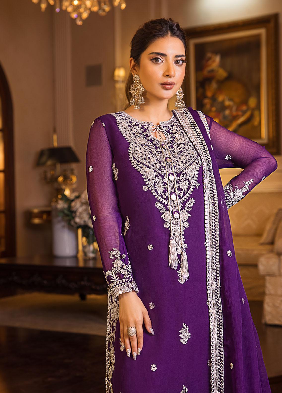 AJ-CC-025 Unstitched Embroidered 3-Piece Maahru & Noorie Collection by ...