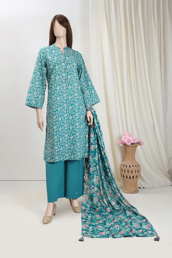 SS-CC-013 3-piece Unstitched Printed Lawn Saffron by Saya
