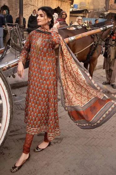 AG-CC-033 3PC Unstitched Printed Lawn Vintage Garden by Gul Ahmed